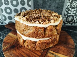 Feijoa Apple Ginger Crumble Cake